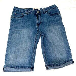Levis Girls Bermuda Denim Shorts Size 16 Blue Cotton